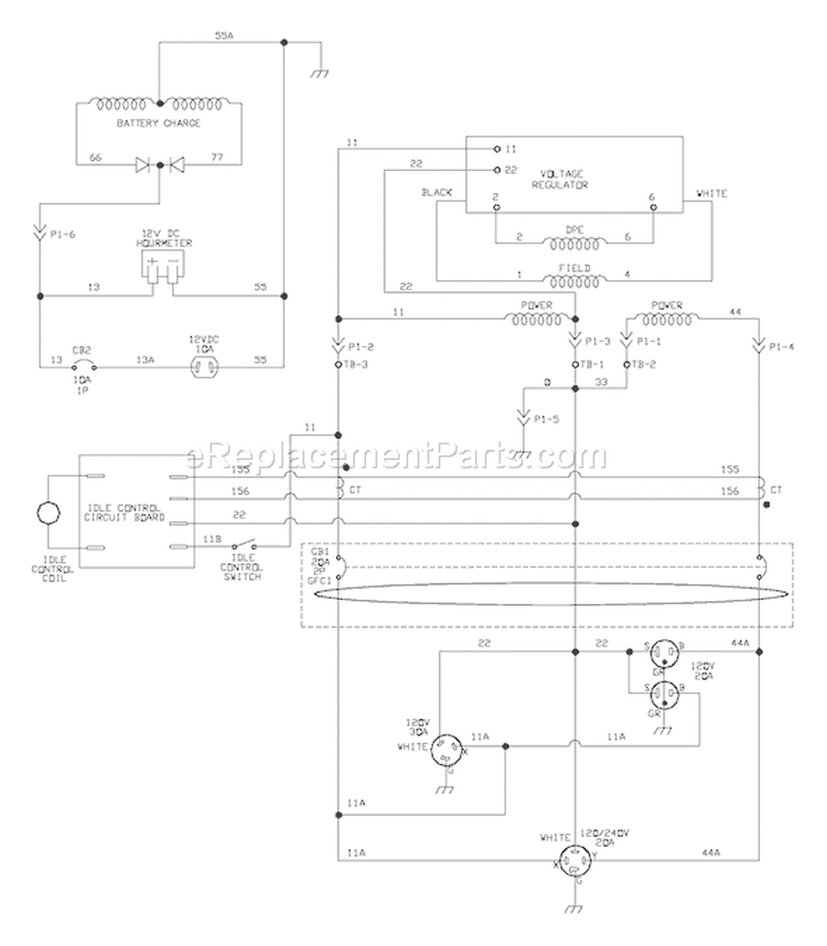 Page D Diagram and Parts List for 1932-0  Briggs and Stratton Generator